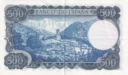 Espagne 500 Pesetas - Jacinto Verdaguer - Village de montagne - 1971 - Série N - P.153