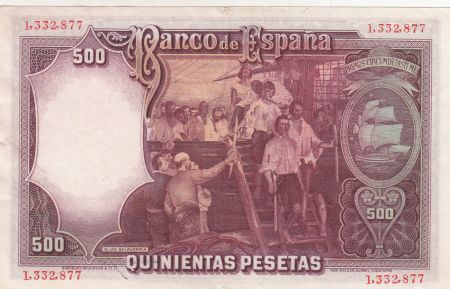 Espagne 500 Pesetas 1931- Juan Sebastian De Elcano