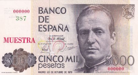 Espagne 5000 Pesetas - Juan Carlos I - 1979 - Spécimen
