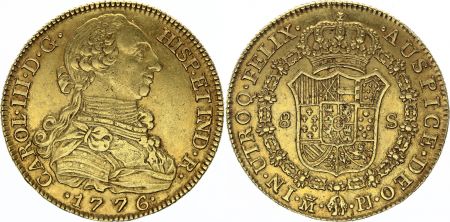 Espagne 8 Escudos Charles III - 1776 Madrid PJ