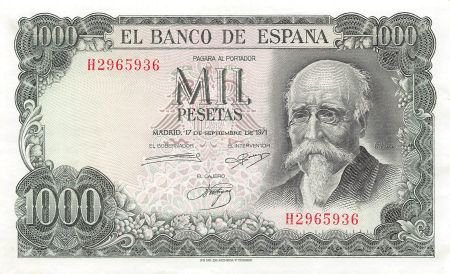 Espagne copy of ESPAGNE   JOSE ECHEGARAY - 1000 PESETAS 1971
