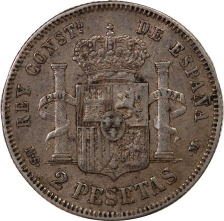 Espagne ESPAGNE  ALPHONSE XII - 2 PESETAS ARGENT 1882 MSM