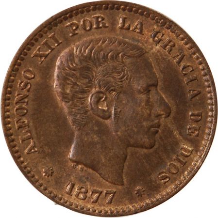 Espagne ESPAGNE  ALPHONSE XII - 5 CENTIMOS 1877 OM