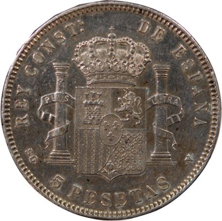 Espagne ESPAGNE, ALPHONSE XIII - 5 PESETAS ARGENT 1898 SGV