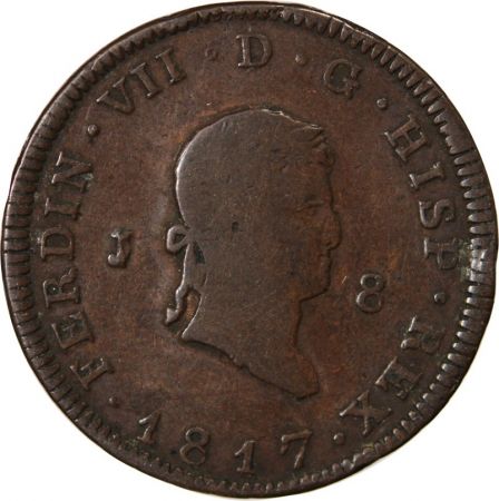 Espagne ESPAGNE  FERDINAND VII - 8 MARAVEDIS 1817 JUBIA