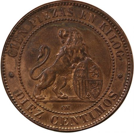 Espagne ESPAGNE  GOUVERNEMENT PROVISOIRE - 10 CENTIMOS 1870