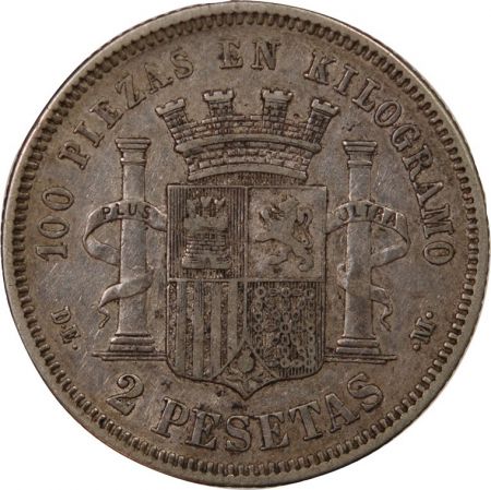Espagne ESPAGNE  GOUVERNEMENT PROVISOIRE - 2 PESETAS ARGENT 1870 DEM