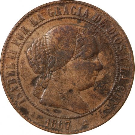 Espagne ESPAGNE  ISABELLE II - 5 CENTIMOS 1867 OM