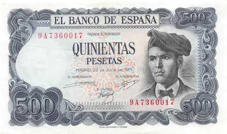 Espagne ESPAGNE  JACINTO VERDAGUER - 500 PESETAS 1971