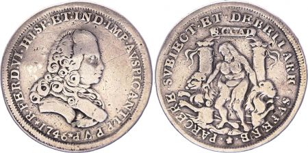 Espagne Ferdinand VI- Médaille de Proclamation 1746 - Cadiz sur un module de 4 Reales - Argent