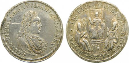 Espagne Luis I - Médaille de Proclamation 1724 - Séville sur un module de 4 Reales - Argent
