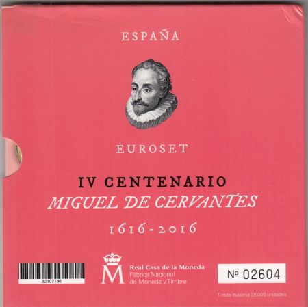 Espagne Série BU 2016 - 9 pièces Miguel Cervantès - coffret usagé