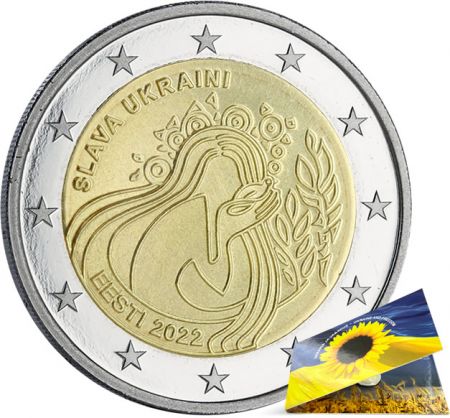 Estonie 2 Euros Commémo. BU (coincard) 2022 - Ukraine