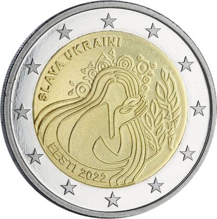 Estonie 2 Euros Commémo. BU (coincard) 2022 - Ukraine