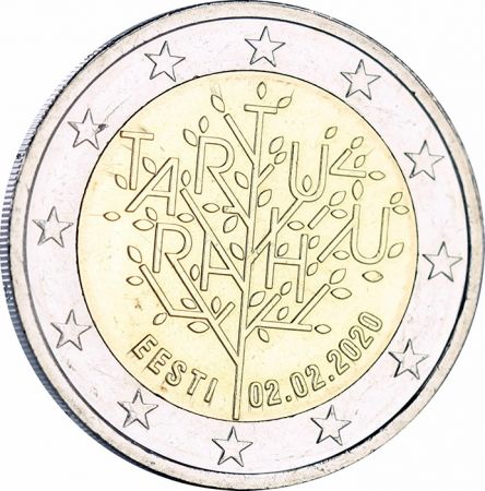 Estonie 2 Euros Commémo. BU Estonie 2020 - 100 ans du traité de Paix de Tartu (coincard)