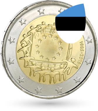 Estonie 2 Euros Commémo. Estonie 2015 - 30 ans du drapeau européen