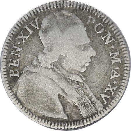Etat Pontifical 1/5 Scudo Benoît XIV- La Vierge Marie - MDCCLV 1755