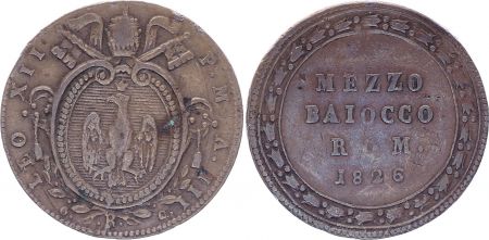 Etat Pontifical Mezzo Baiocco - Léon XII 1826 R III