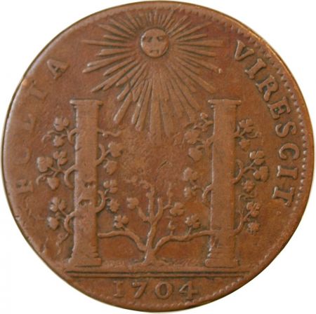 ETATS DE BOURGOGNE  Soutien des princes de Condé  JETON cuivre 1704