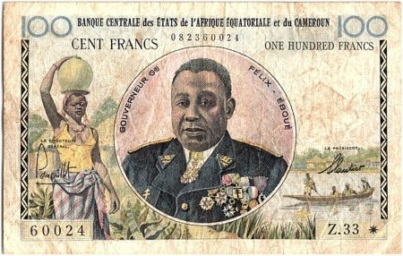 Etats de l\'Afrique Equatoriale 100 Francs Félix Eboué - 1961