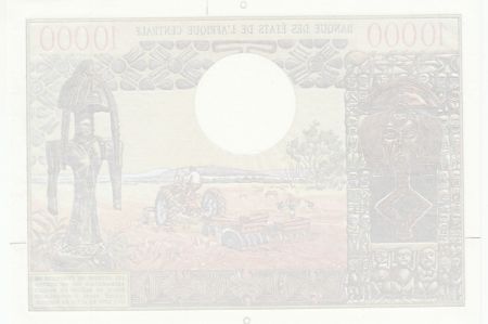 Etats de l\'Afrique Equatoriale 10000 Francs Bokassa - 1968 Epreuve du verso - Uniface