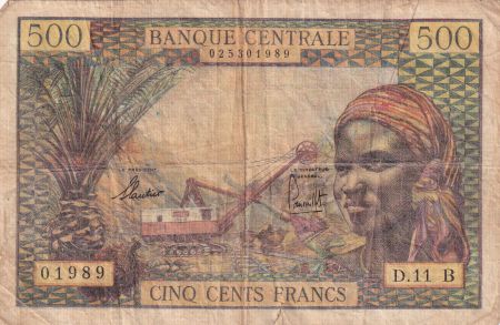 Etats de l\'Afrique Equatoriale 500 Francs - Rép. Centrafricaine (Lettre B) - Série D.11