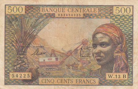 Etats de l\'Afrique Equatoriale 500 Francs 1963 - Rép. Centrafricaine (Lettre B) - Série W.13 B