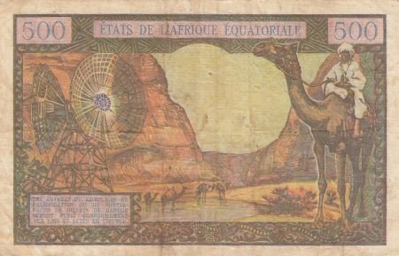 Etats de l\'Afrique Equatoriale 500 Francs 1963 - Rép. Centrafricaine (Lettre B) - Série W.13 B