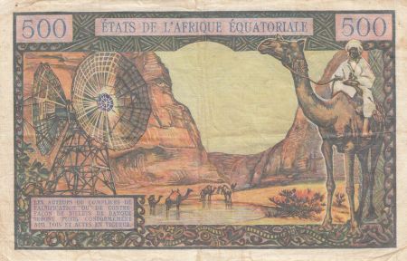 Etats de l\'Afrique Equatoriale 500 Francs 1963 - Rép. Centrafricaine (Lettre B) - Série Y.7 B