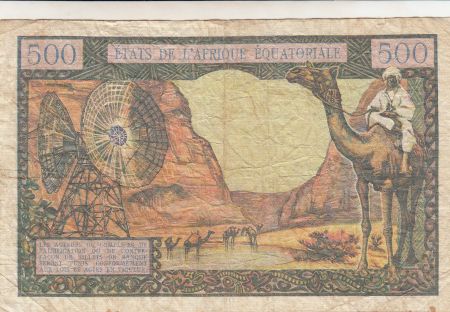 Etats de l\'Afrique Equatoriale 500 Francs ND1963 - Femme, extraction minière, chameaux - Série V.4 - C = CONGO