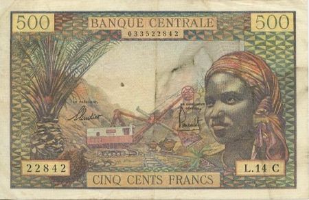 Etats de l\'Afrique Equatoriale 500 Francs ND1963 - Femme, Mine, chameaux - C = CONGO