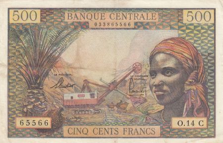 Etats de l\'Afrique Equatoriale 500 Francs ND1963 - Femme, Mine, chameaux - Série O.14 - C = CONGO