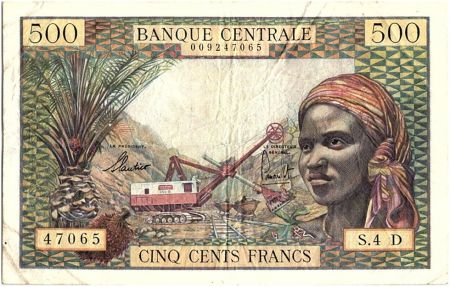 Etats de l\'Afrique Equatoriale 500 Francs ND1963 - Woman, mining industry, camels - D = GABON