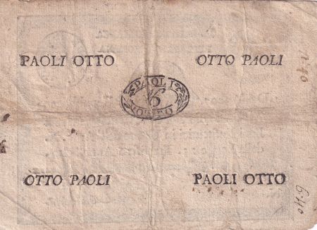Etats Italiens 8 Paoli - Assignat - République romaine - 1798 - P.S538