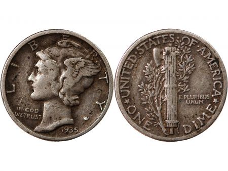 Etats Unis d\'Amérique 10 Cents USA 1916-1945 Mercury Dime