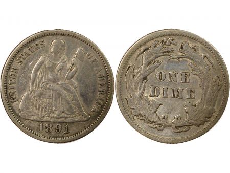 Etats Unis d\'Amérique Etats-Unis - 10 Cents Argent, Seated Liberty Dime - 1891 Philadelphie