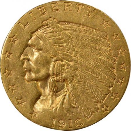 Etats Unis d\'Amérique Etats-Unis, Tête D\'Indien - 2 1/2 Dollars Or 1910 Philadelphie