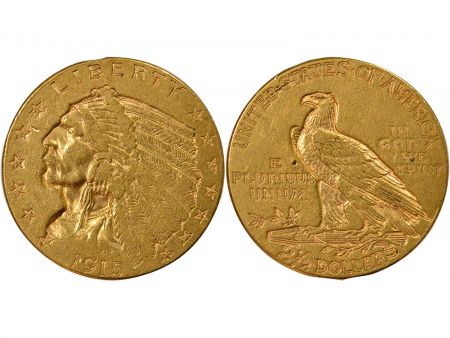 Etats Unis d\'Amérique Etats-Unis, Tête D\'Indien - 2 1/2 Dollars Or 1915 Philadelphie