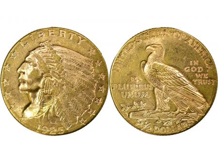 Etats Unis d\'Amérique Etats-Unis, Tête D\'Indien - 2 1/2 Dollars Or 1925 D Denver