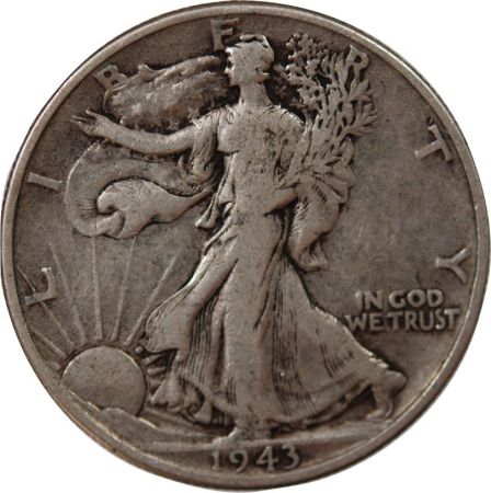 Etats Unis d\'Amérique USA - 1/2 DOLLAR ARGENT Liberty Walking\  1945\ 