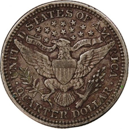 Etats Unis d\'Amérique USA - 25 CENTS ARGENT Barber Quarter\  1916 DENVER\ 