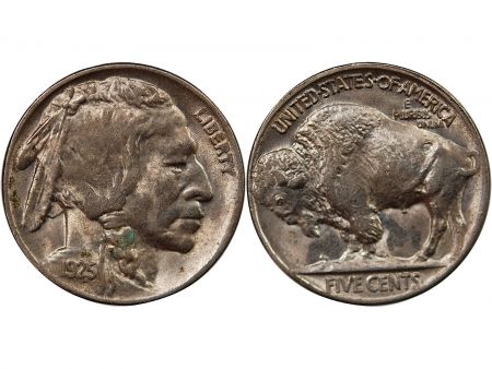 Etats Unis d\'Amérique USA - 5 CENTS Buffalo Nickel\  1925 PHILADELPHIE\ 