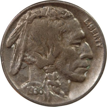 Etats Unis d\'Amérique USA - 5 CENTS Buffalo Nickel\  1936 PHILADELPHIE\ 