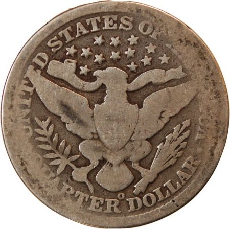 Etats Unis d\'Amérique USA  BARBER - QUARTER DOLLAR ARGENT 1899 O NOUVELLE-ORLEANS