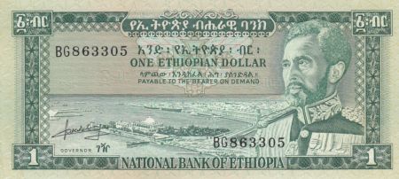 Ethiopie 1 Dollar Haile Selassié - Lion - 1966 - SPL - P.25 Série BG