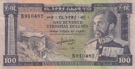 Ethiopie 100 Dollars ND1966 - H. Selassié, bâtiment - Série B 910482