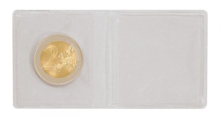 Étuis numismatiques doubles en pvc, à plier, format 100 x 50 mm, paquet de 100