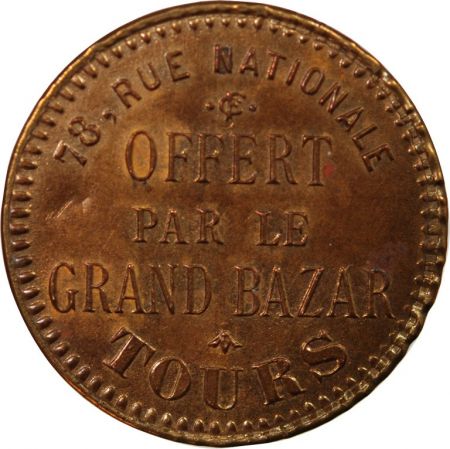 EXPOSITION NATIONALE  GRAND BAZAR - JETON 1892 TOURS