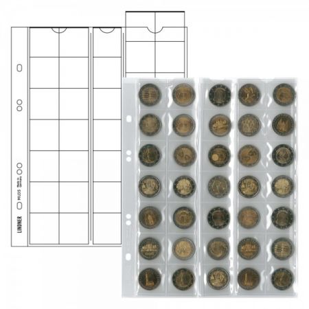 Feuilles numismatiques pour 35 monnaies jusquà Ø 27 mm