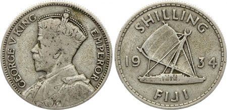 Fidji 1 Shilling - George V - 1934 - Argent
